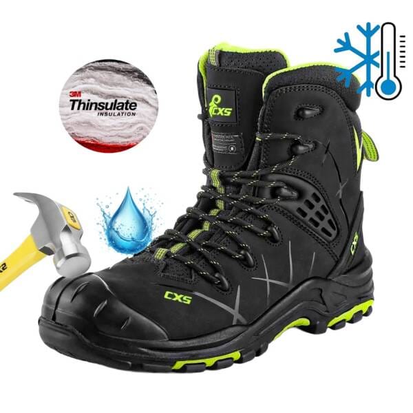 Trzewiki robocze wysokie ROCKET S3 czarno-zielone ocieplane