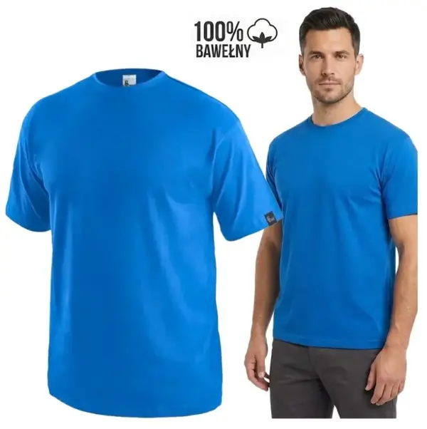 koszulka męska robocza Daniel błękitna - KOSZULKA T-SHIRT DANIEL BŁEKITNY