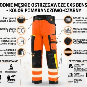 Spodnie do pasa Benson ostrzegawcze pomarańczowe