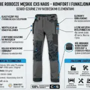Męskie spodnie do pasa CXS Naos szaro-niebieskie