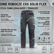 Męskie spodnie do pasa CXS Solis Flex