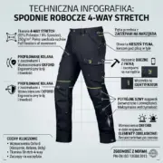 Czarne spodnie do pasa Trekpol