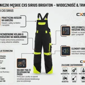 Spodnie ogrodniczki CXS Sirius Brighton