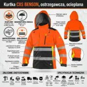 Pomarańczowa kurtka odblaskowa CXS Benson