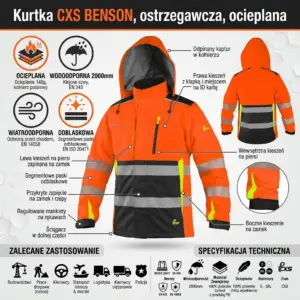 Pomarańczowa kurtka odblaskowa CXS Benson