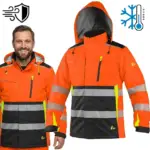Kurtka robocza ostrzegawcza ocieplana CXS Benson wodoodporna pomarańczowo-czarna 140 g/m2