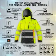 Ocieplana kurtka ostrzegawcza CXS Benson w kolorze żółto-czarnym