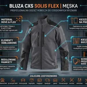 Szaro-czarna bluza CXS Solis Flex