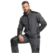 Bluza Solis czarno-szary zaprezentowana na modelu z uniesioną prawą nogą i lewą