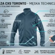Męska bluza techniczna CXS Toronto w kolorze stalowo-niebieskim