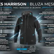 Bluza z kapturem Harrison czarno-szary