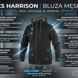 Bluza z kapturem Harrison czarno-szary