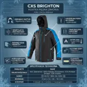 Zimowa kurtka ochronna BRIGHTON czarno-niebieska