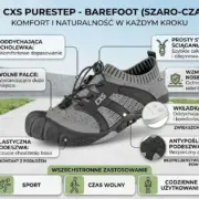 Szaro-czarne buty barefoot CXS Purestep