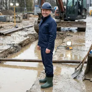 Zielone kalosze robocze Farmer z czarnym kołnierzem ocieplacza