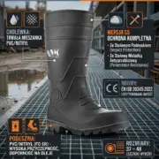 Czarne kalosze Osaka S5 marki VM Footwear