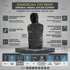 Kamizelka Reno ocieplana czarna