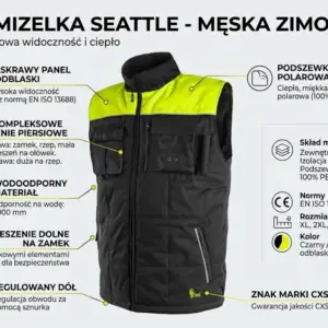 Kamizelka robocza CXS Seattle czarno-żółta