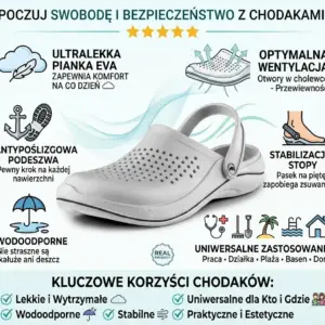 Białe klapki Trend z pianki EVA