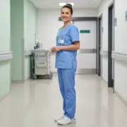 Klapki trend białe z widoczną perforacją, założone na stopy uśmiechniętej pielęgniarki