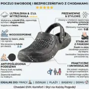 Klapki Trend czarne w marmurkowy wzór