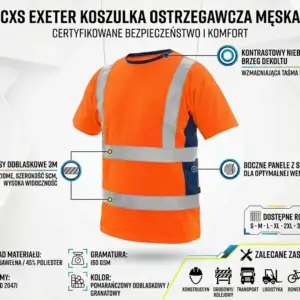 Męska koszulka T-shirt CXS Exeter w kolorze pomarańczowym