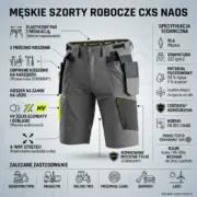 Szaro-żółte szorty robocze CXS Naos