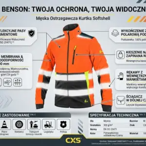 Kurtka Benson ostrzegawcza pomarańczowa