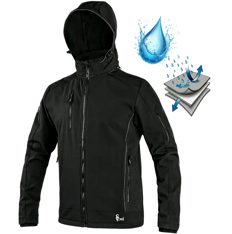 Czarna kurtka robocza softshell CXS Durham wodoodporna