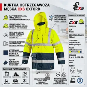 Męska kurtka ostrzegawcza CXS Oxford żółto-granatowa