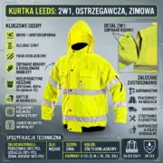 LEEDS KURTKA OCIEPLANA ODBLASKOWA ŻÓŁTA