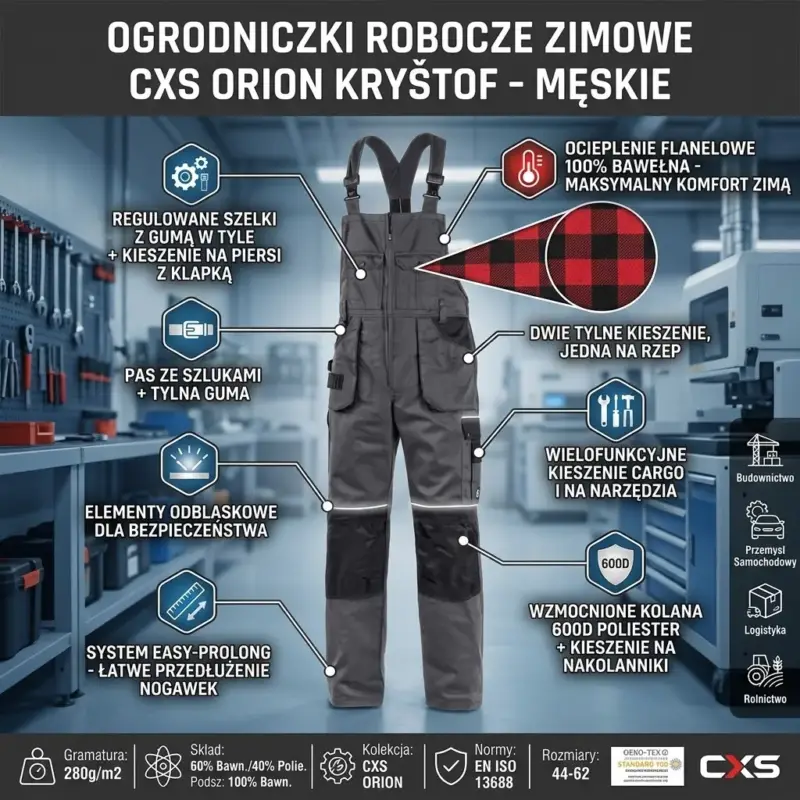 Zimowe ogrodniczki robocze Orion Kryštof