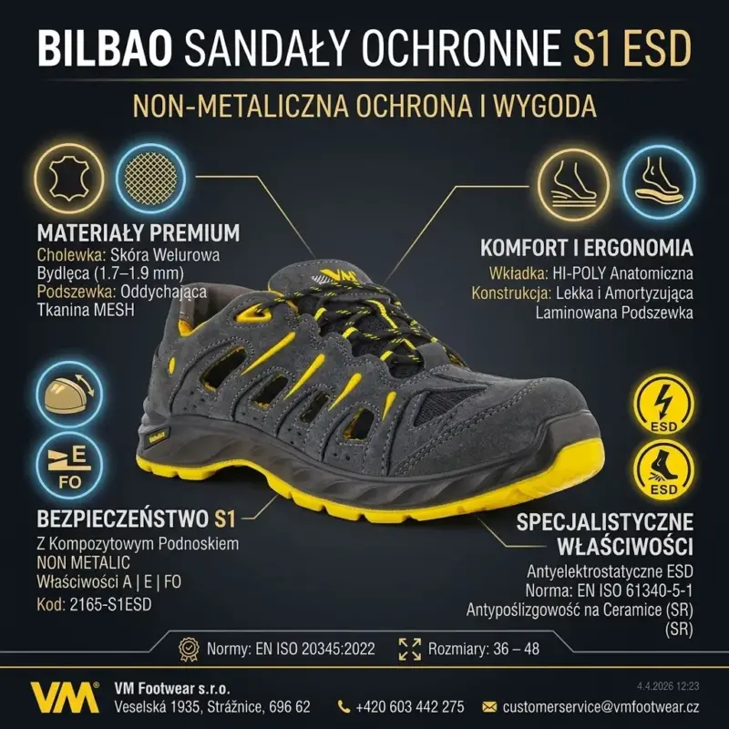 Sandały ochronne VM Bilbao S1 ESD
