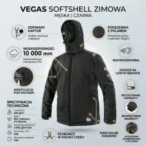 Czarna kurtka robocza VEGAS