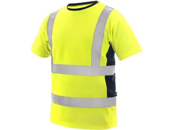 Koszulka T-SHIRT EXETER żółta ostrzegawcza - detal 3