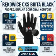 Czarne rękawice ochronne CXS Brita