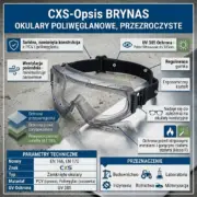 Przezroczyste gogle robocze CXS BRYNAS