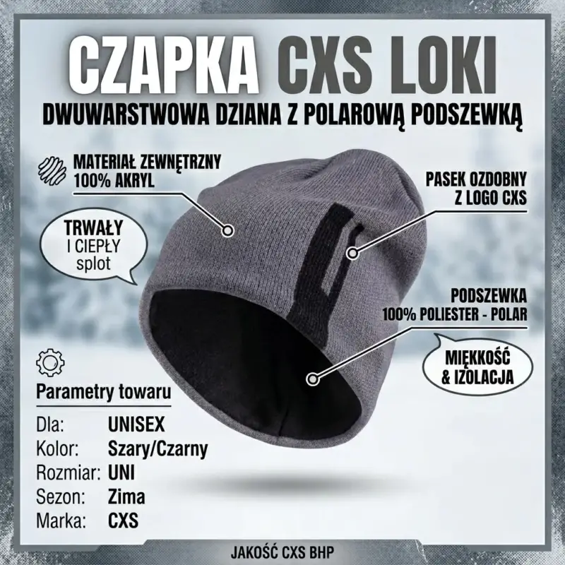 Czapka Loki szara