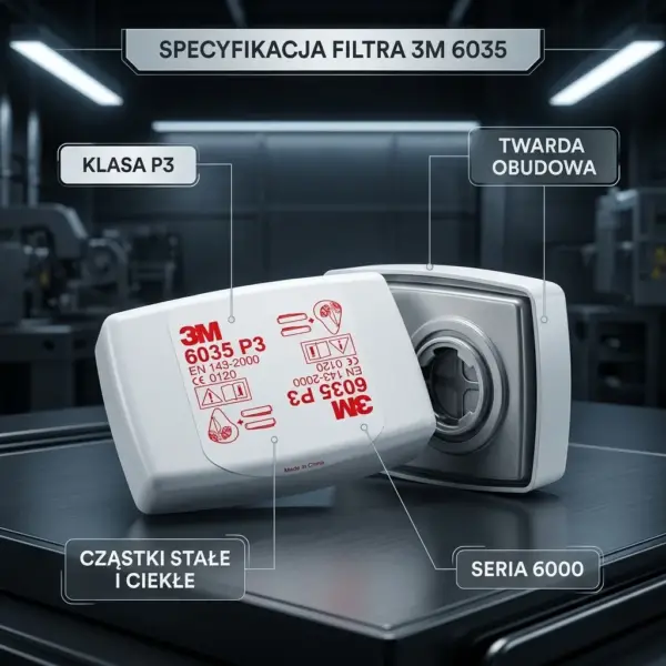 Wymienny filtr przeciwpyłowy 3M 6035 P3