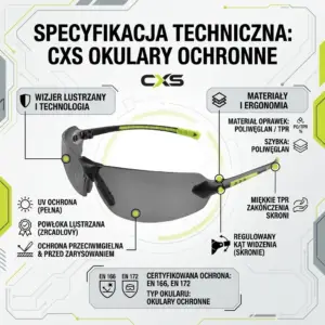 Ochronne okulary FOSSA lustrzane