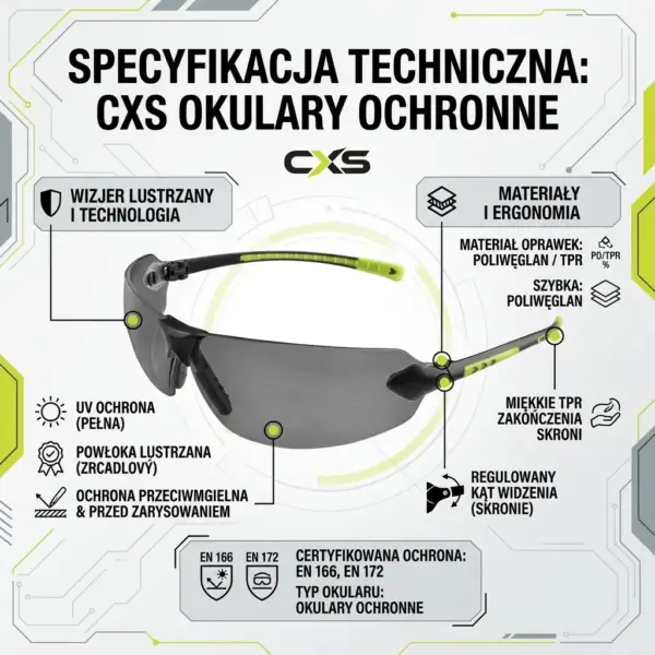 Ochronne okulary FOSSA lustrzane