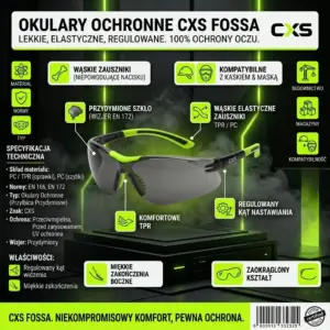 Okulary ochronne FOSSA przydymione