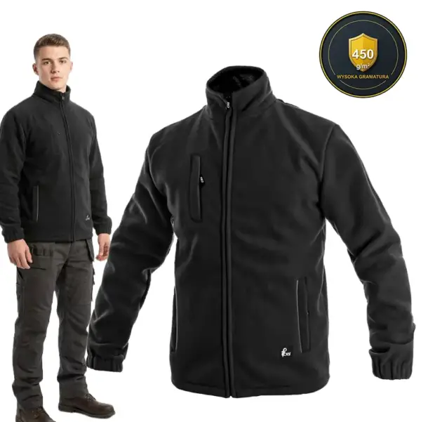 gruby-polar-roboczy-otawa-czarny-ciep-a-odzie-bhp-1 Ciepła bluza polarowa CXS z wysoką gramaturą 450g/m2 - czarna