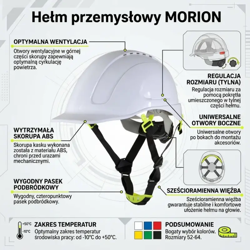 Biały hełm przemysłowy MORION