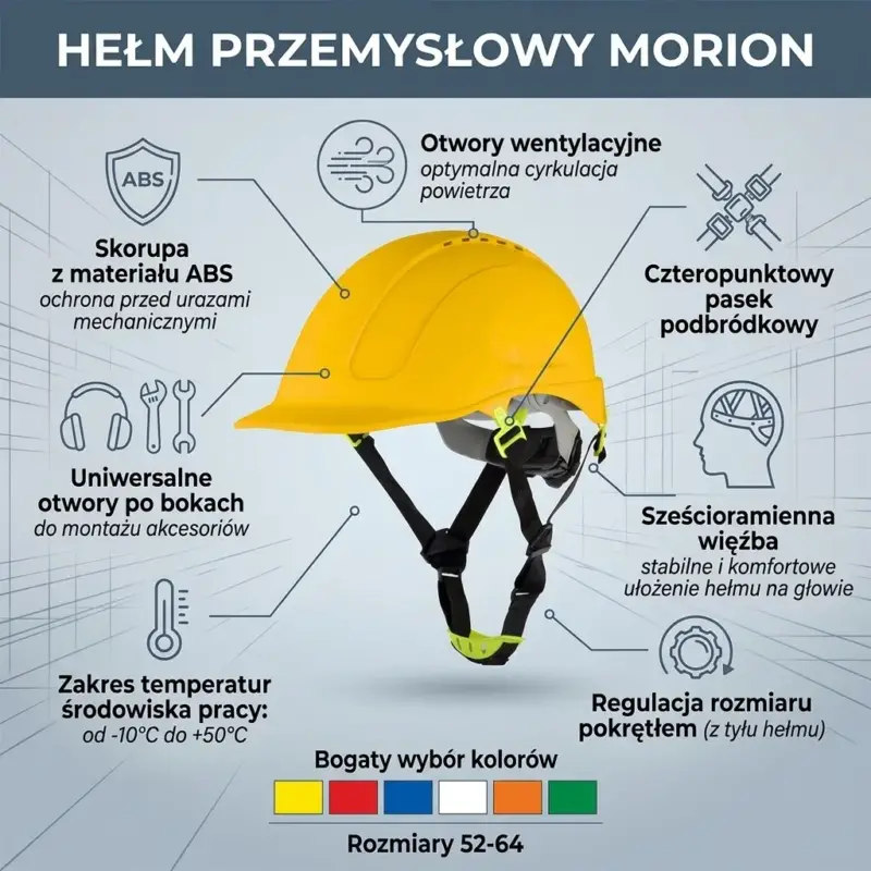 Żółty hełm przemysłowy MORION