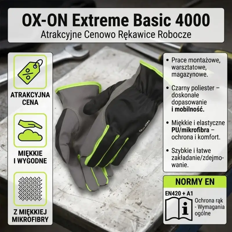 Rękawice robocze OX-ON Extreme Basic 4000