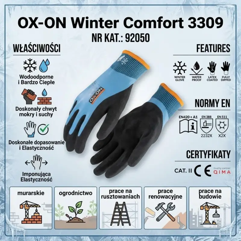Zimowe rękawice ochronne OX-ON Winter Comfort 3309