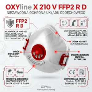 Półmaska OXYline X 210 V FFP2 R D