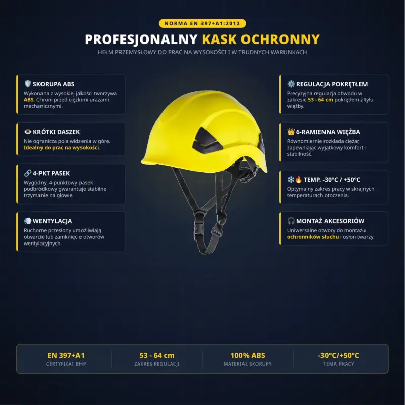 Żółty hełm przemysłowy SALLET