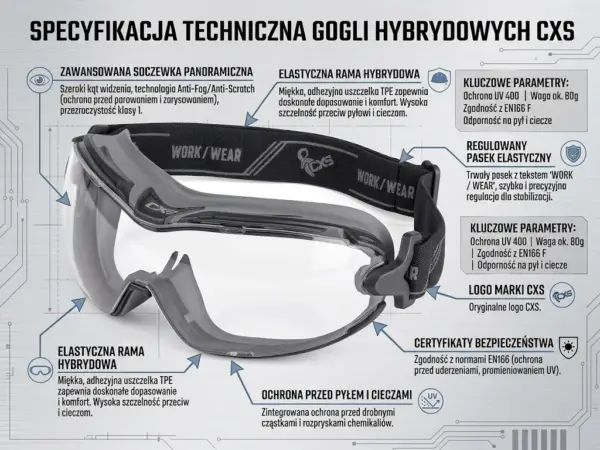 Zamknięte okulary BHP SKARA